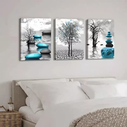 3pcs Black & White Abstract Canvas Framed 40x60cm - High Quality Print 100% Australian Made Wall Canvas Ready to Hang