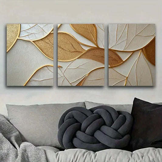 3pcs Painting Complex Geometric Pattern Metal Print Ready to Hang Art