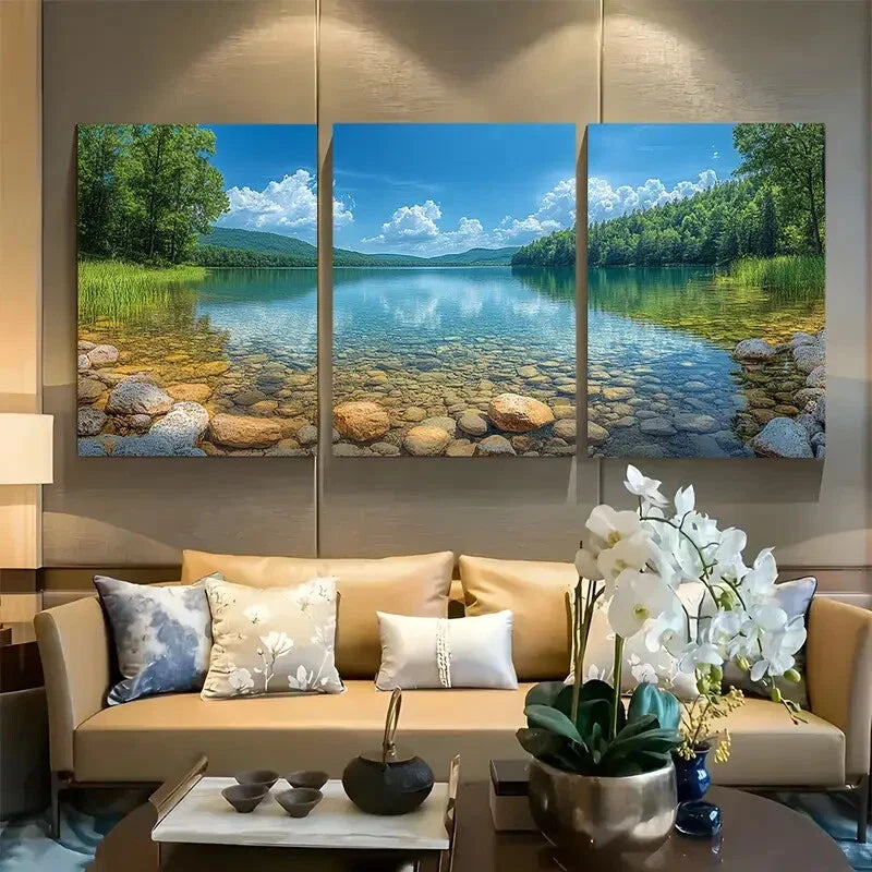 3pcs Harlan County Reservoir Nebraska Travel Metal Print Ready to Hang Art