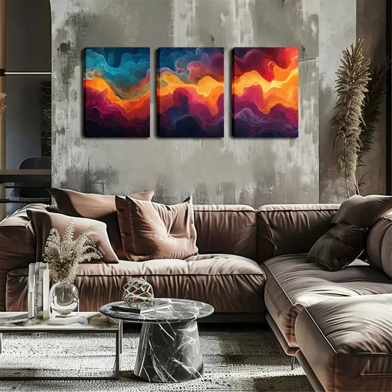 3pcs Abstract Patterns, Cloud and Light Wall Art Set Canvas Framed 40x60cm - High Quality Print 100% Australian Made Wall Canvas Ready to Hang