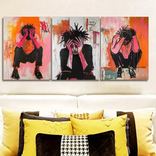 3pcs Pink, Luxurious, Wall Art Set Canvas Framed 40x60cm - High Quality Print 100% Australian Made Wall Canvas Ready to Hang