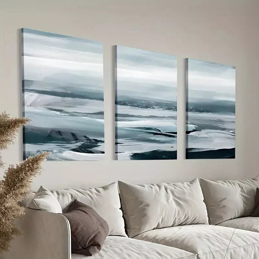 3pcs Teal Mountain Canvas Framed 40x60cm - High Quality Print 100% Australian Made Wall Canvas Ready to Hang