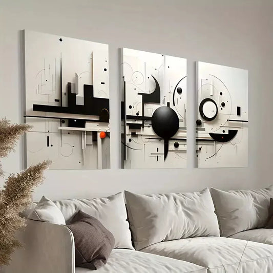 3pcs d Striking Modern Geometric Canvas Framed 40x60cm - High Quality Print 100% Australian Made Wall Canvas Ready to Hang