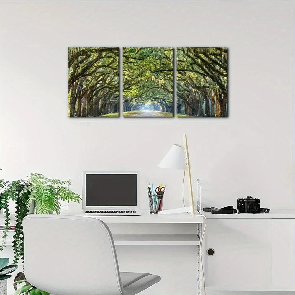 3pcs Forest Design Big Trees Modern Metal Print Ready to Hang Art