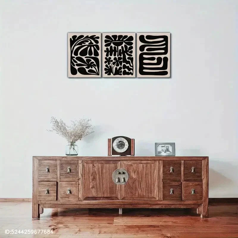 3pcs Minimalist Geometric Patterns Metal Print Ready to Hang Art
