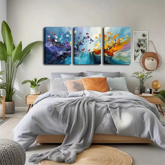 3pcs Magical Abstract Tree Wall Art Set Canvas Framed 40x60cm - High Quality Print 100% Australian Made Wall Canvas Ready to Hang