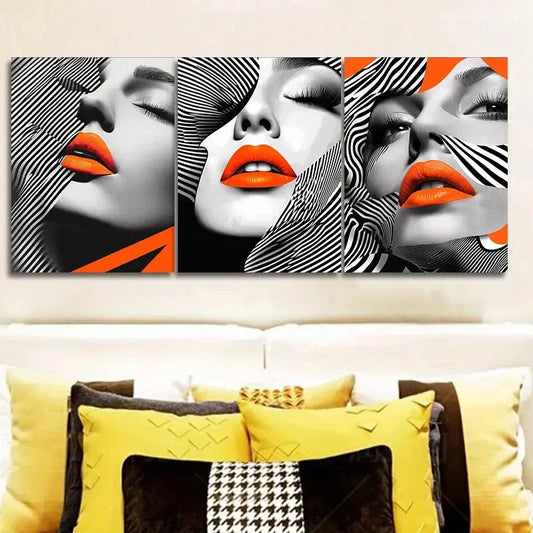 3pcs Stylish Women'S Portraits Wall Art Set Canvas Framed 40x60cm - High Quality Print 100% Australian Made Wall Canvas Ready to Hang