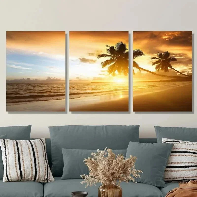 3pcs Geometric polygonal stag, Metal Print Ready to Hang Art