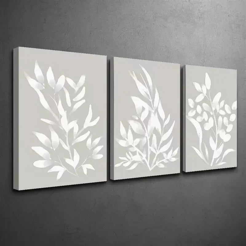 3pcs Abstract Botanical Watercolor Boho Chic Canvas Framed 40x60cm - High Quality Print 100% Australian Made Wall Canvas Ready to Hang