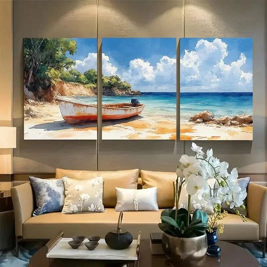 3pcs Ramena, Madagascar Watercolor Vacation Metal Print Ready to Hang Art