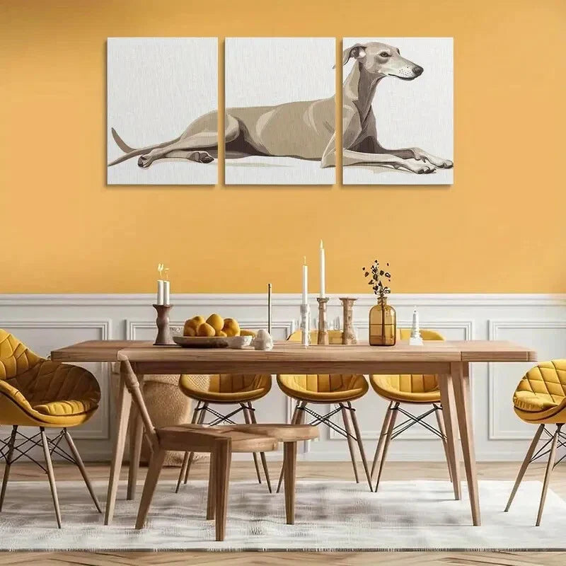 3pcs Vintage Greyhound Dog Metal Print Ready to Hang Art