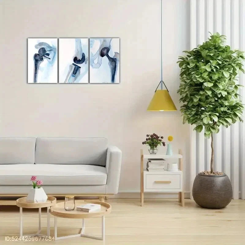 3pcs Human Skeleton Anatomy Art Poster Metal Print Ready to Hang Art