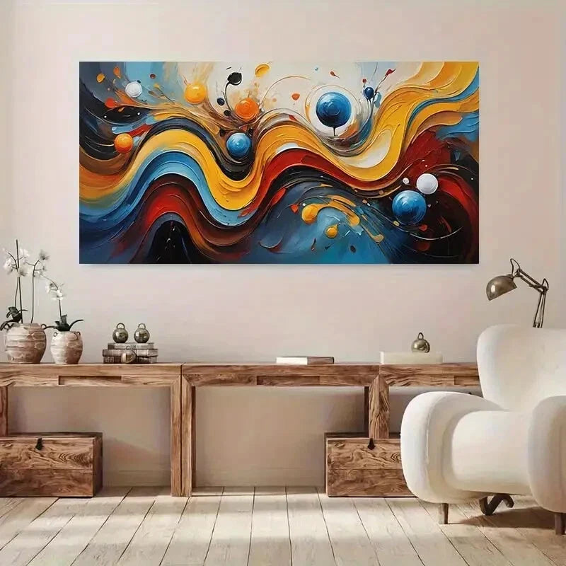 Modern Abstract Painting wall canvas office home room framed 120x60cm