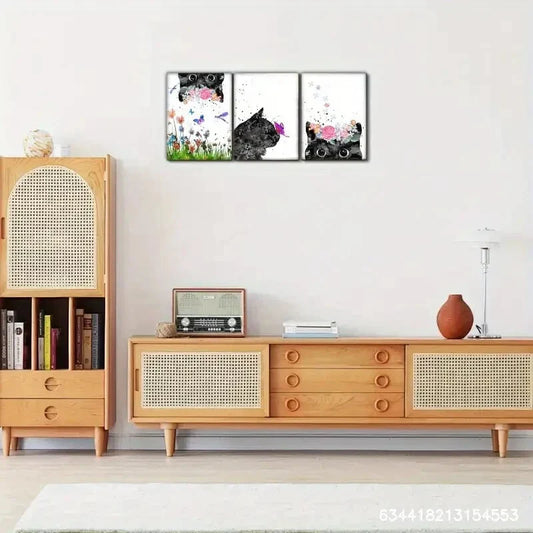 3pcs Plant and Animal Decoration Poster Animal Metal Print Ready to Hang Art