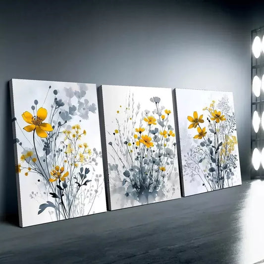 3pcs Floral Art Canvas Framed 40x60cm - High Quality Print 100% Australian Made Wall Canvas Ready to Hang