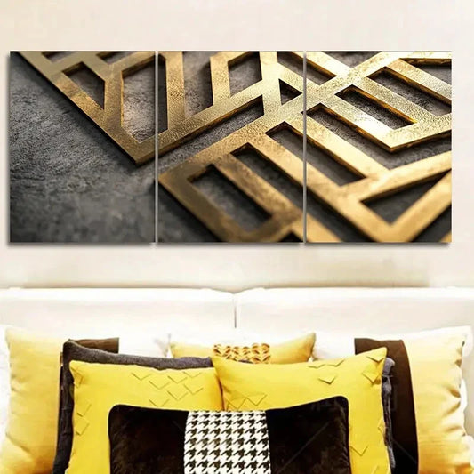 3pcs Complex geometric pattern Wall Art Set Canvas Framed 40x60cm - High Quality Print 100% Australian Made Wall Canvas Ready to Hang