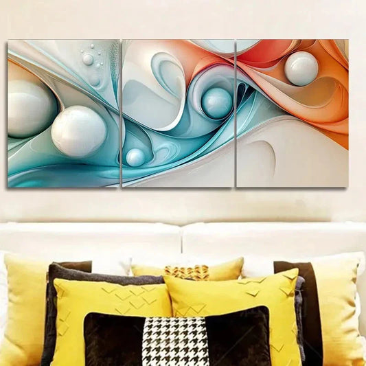 3pcs Colorful Spheres Design Wall Art Set Canvas Framed 40x60cm - High Quality Print 100% Australian Made Wall Canvas Ready to Hang
