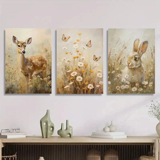 3pcs insect paintings, gorgeous butterflies, Metal Print Ready to Hang Art