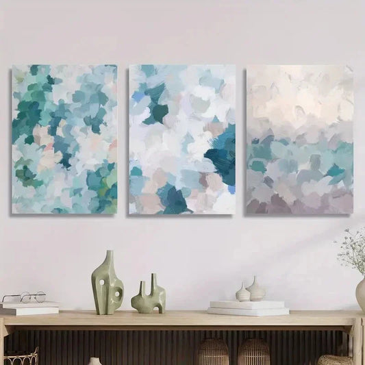 3pcs Color abstract art, now color texture Metal Print Ready to Hang Art