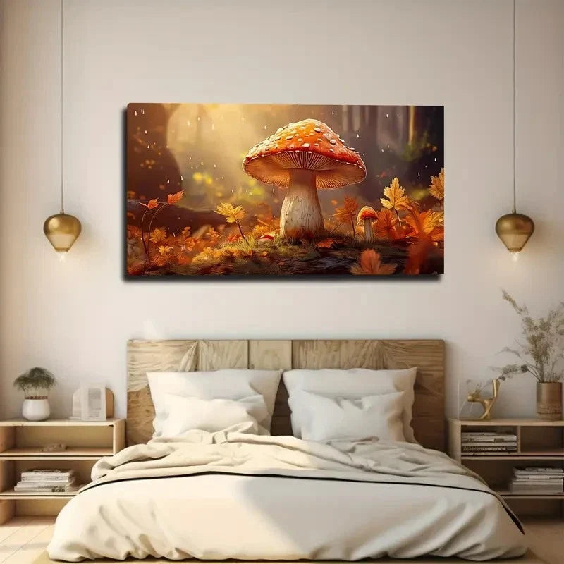 Autumn Woods With Giant Wall Art Canvas Office Home Room Framed 80x45cm