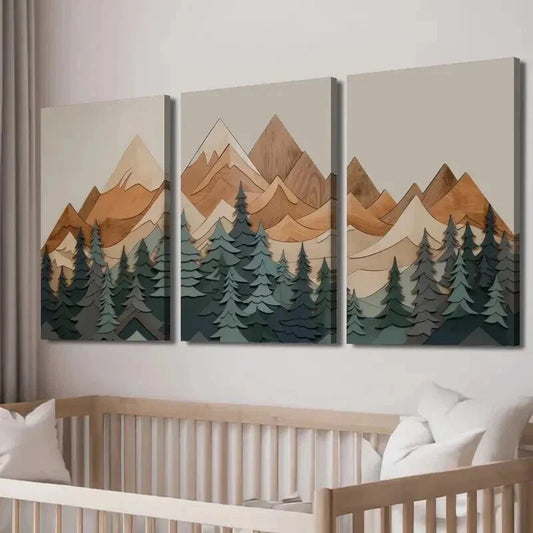 3pcs Abstract Nature Tree Landscape Decor Wall Art Set Canvas Framed 40x60cm - High Quality Print 100% Australian Made Wall Canvas Ready to Hang