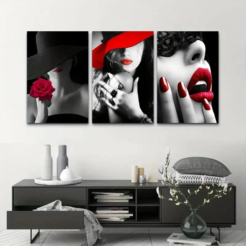 3pcs beautiful cool sexy actress Metal Print Ready to Hang Art