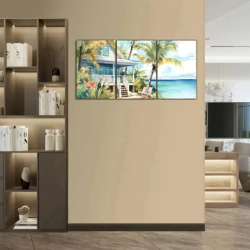 3pcs Florida Travel Poster Tropical Beach Decor Metal Print Ready to Hang Art