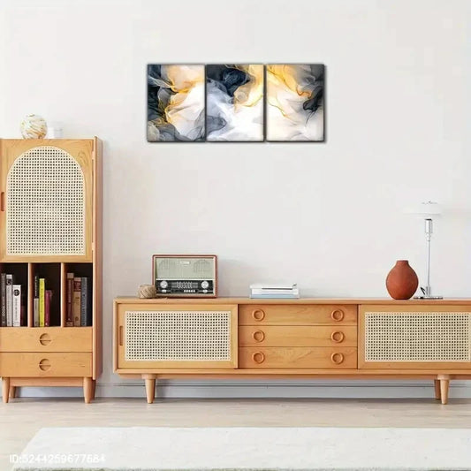 3pcs Abstract Pattern Decoration Poster Metal Print Ready to Hang Art