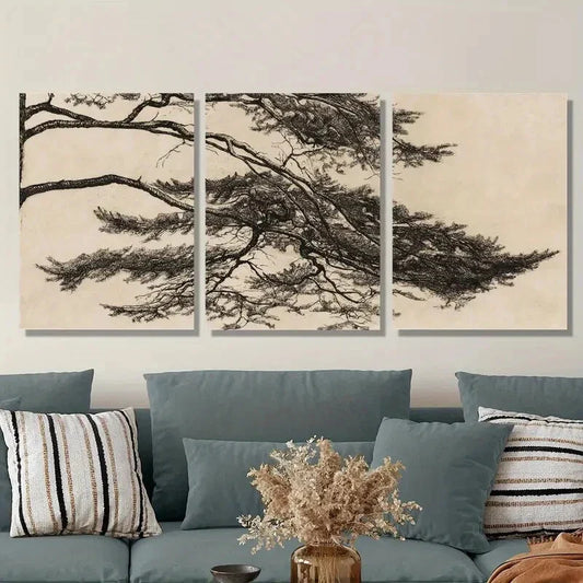 3pcs Travel photography, Chinese retro Metal Print Ready to Hang Art