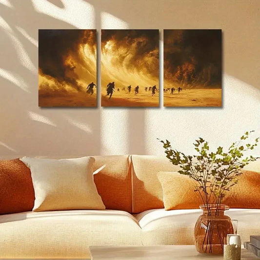 3pcs Sandstorm Hits Design Metal Print Ready to Hang Art