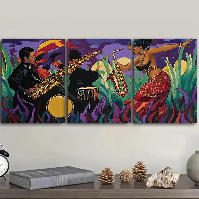 3pcs Asian belly dancers Wall Art Set Canvas Framed 40x60cm - High Quality Print 100% Australian Made Wall Canvas Ready to Hang