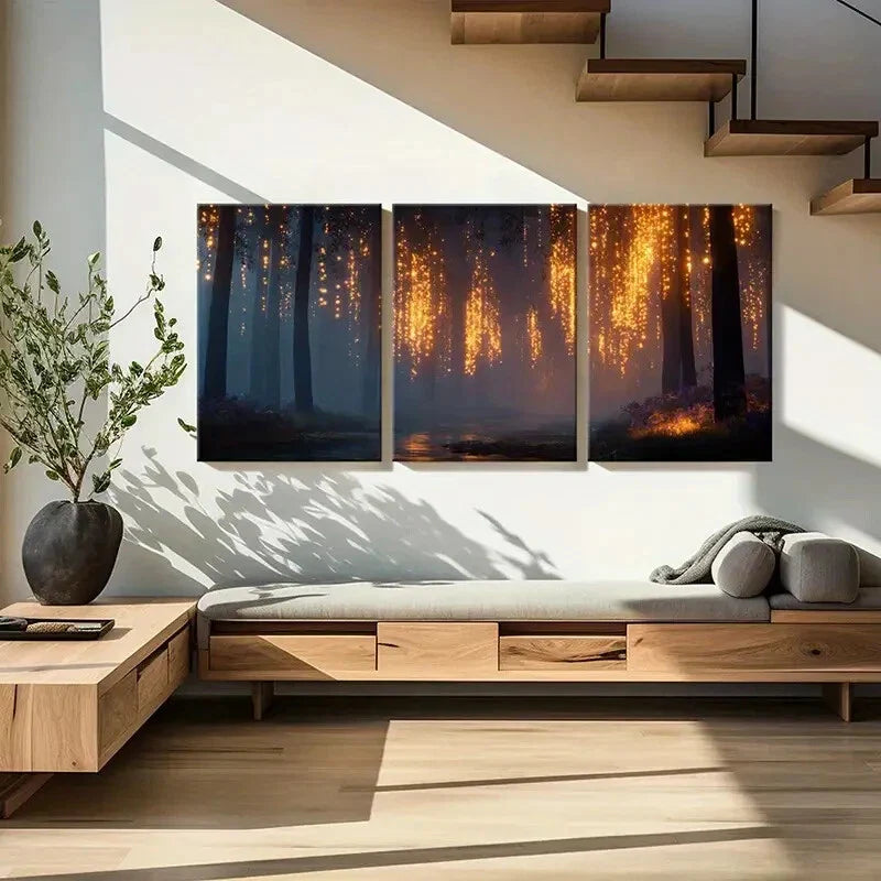 3pcs Enchanted Forest Mystical Fairy Tale Wall Art Metal Print Ready to Hang Art