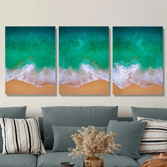 3pcs Ocean Waves Canvas printing Wall Art Set Canvas Framed 40x60cm - High Quality Print 100% Australian Made Wall Canvas Ready to Hang