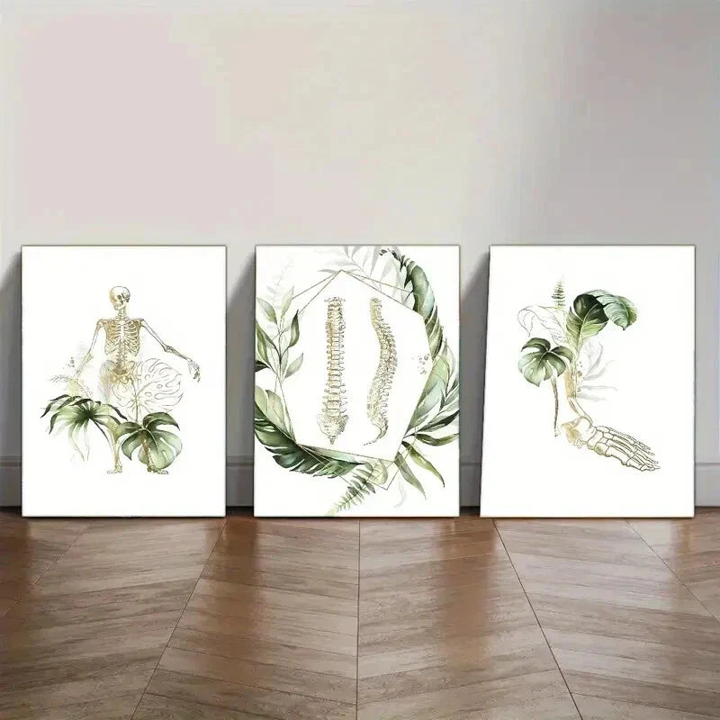3pcs Chiropractic Mural Chiropractic Clinic Metal Print Ready to Hang Art