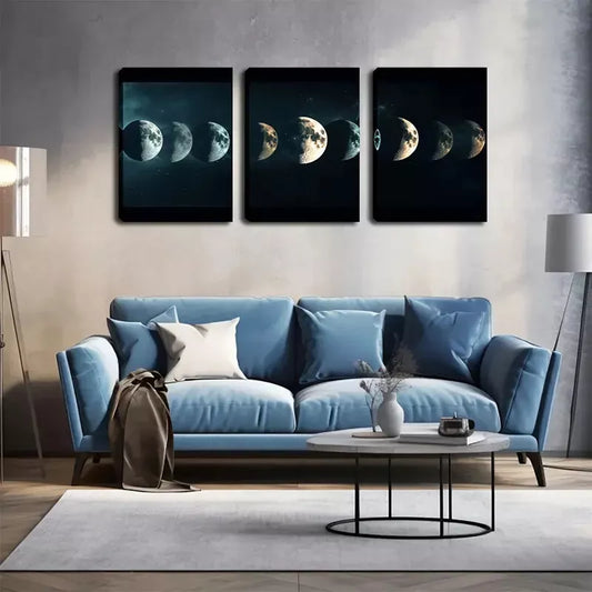 3pcs Different View Of The Earth Wall Art Set Canvas Framed 40x60cm - High Quality Print 100% Australian Made Wall Canvas Ready to Hang