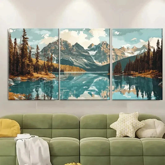 3pcs Banff National Park Alberta Scenery Metal Print Ready to Hang Art