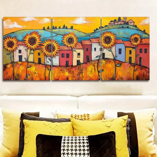 3pcs Sunflower Canvas Wall Art Set Canvas Framed 40x60cm - High Quality Print 100% Australian Made Wall Canvas Ready to Hang