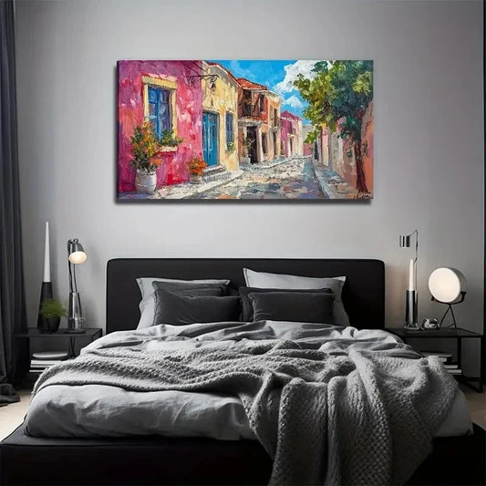 Modern Bohemian European Street Wall Art Canvas Office Home Room Framed 80x45cm