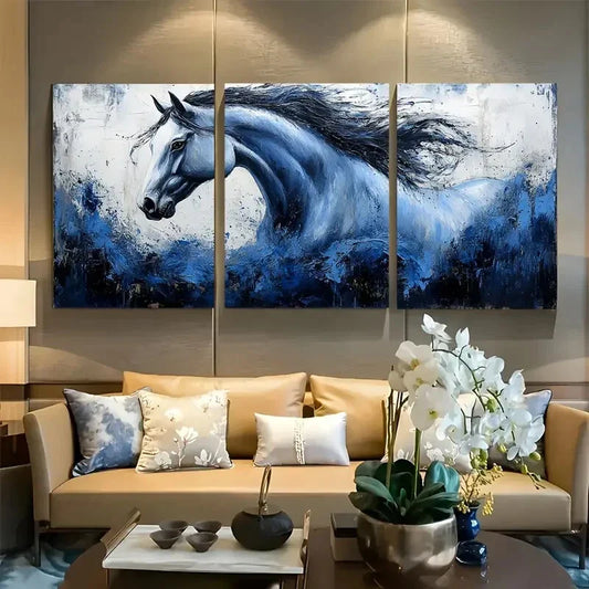 3pcs Beautiful Noble Horse Metal Print Ready to Hang Art