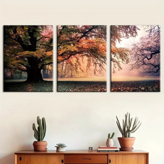 3pcs Forest Sunrise Morning Scenery Canvas Framed 40x60cm - High Quality Print 100% Australian Made Wall Canvas Ready to Hang