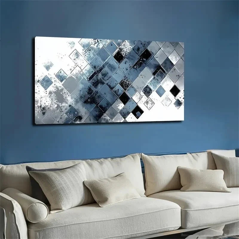 Patterns In Gray And Black Wall Art Canvas Office Home Room Framed 120x60cm