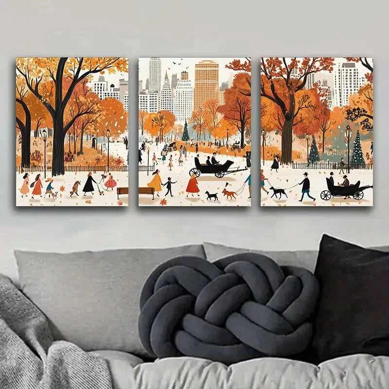 3pcs New York City Nature Colorful Perfect Wall Art Set Canvas Framed 40x60cm - High Quality Print 100% Australian Made Wall Canvas Ready to Hang