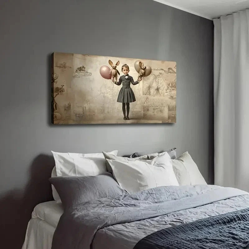 Vintage-Inspired Youngsters Wall Art Canvas Office Home Room Framed 120x60cm