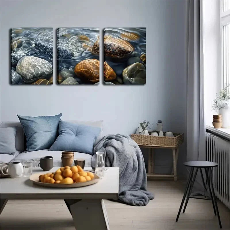 3pcs Art Deco Coastal Canvas Wall Art Set Canvas Framed 40x60cm - High Quality Print 100% Australian Made Wall Canvas Ready to Hang