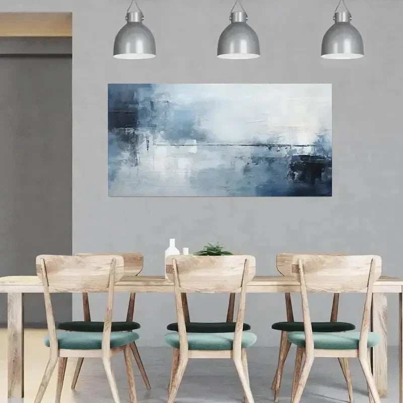 Abstract Neutral Painting wall canvas office home room framed 120x60cm