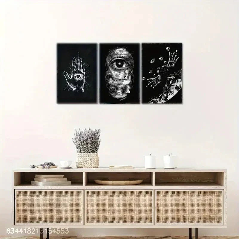 3pcs Gothic Timeless Home Aesthetics Eye Metal Print Ready to Hang Art