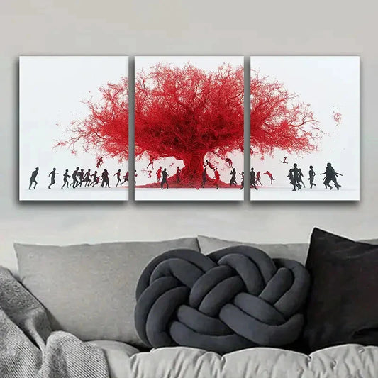 3pcs Mangroves and people Art Painting Metal Print Ready to Hang Art