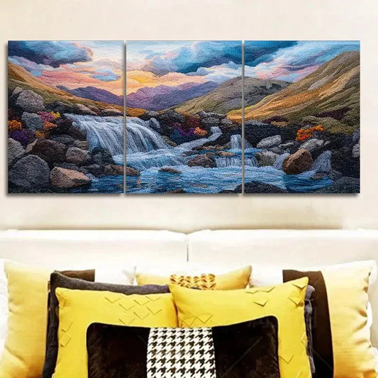 3pcs Vibrant Landscape Painting with Majestic Wall Art Set Canvas Framed 40x60cm - High Quality Print 100% Australian Made Wall Canvas Ready to Hang