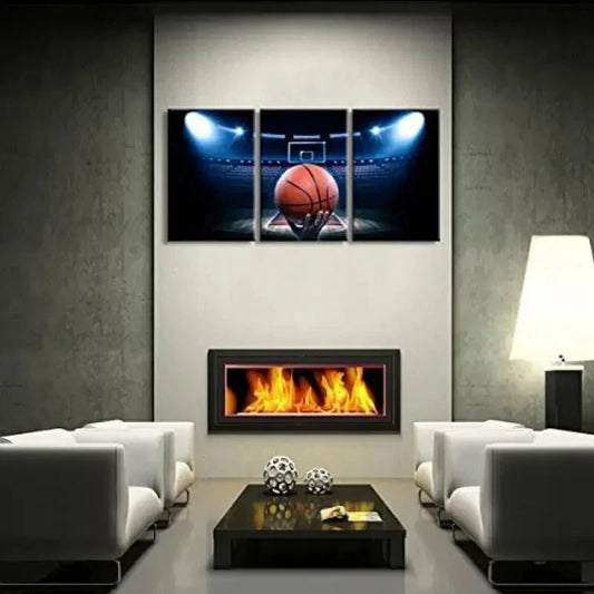 3pcs New Basketball at Basketball Metal Print Ready to Hang Art