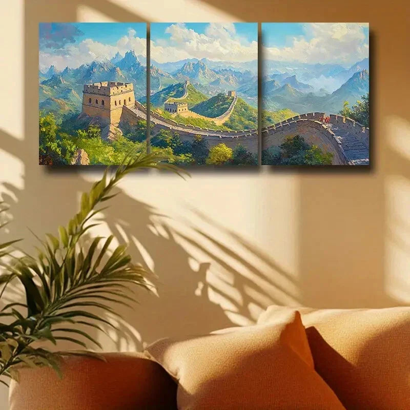3pcs The Great Wall Metal Print Ready to Hang Art